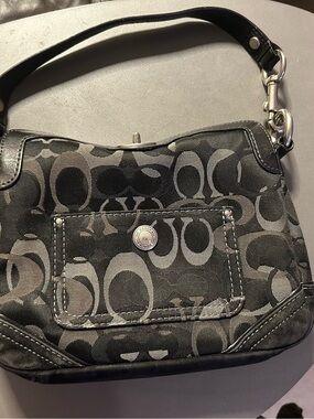Coach Black and Gray Signature Jacquard Crossbody
